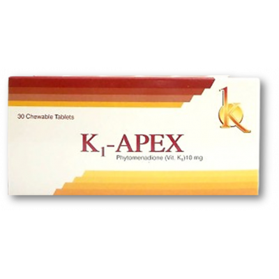 K1 APEX 10 MG VITAMIN K1 ( PHYTOMENADIONE ) 30 CHEWABLE TABLETS